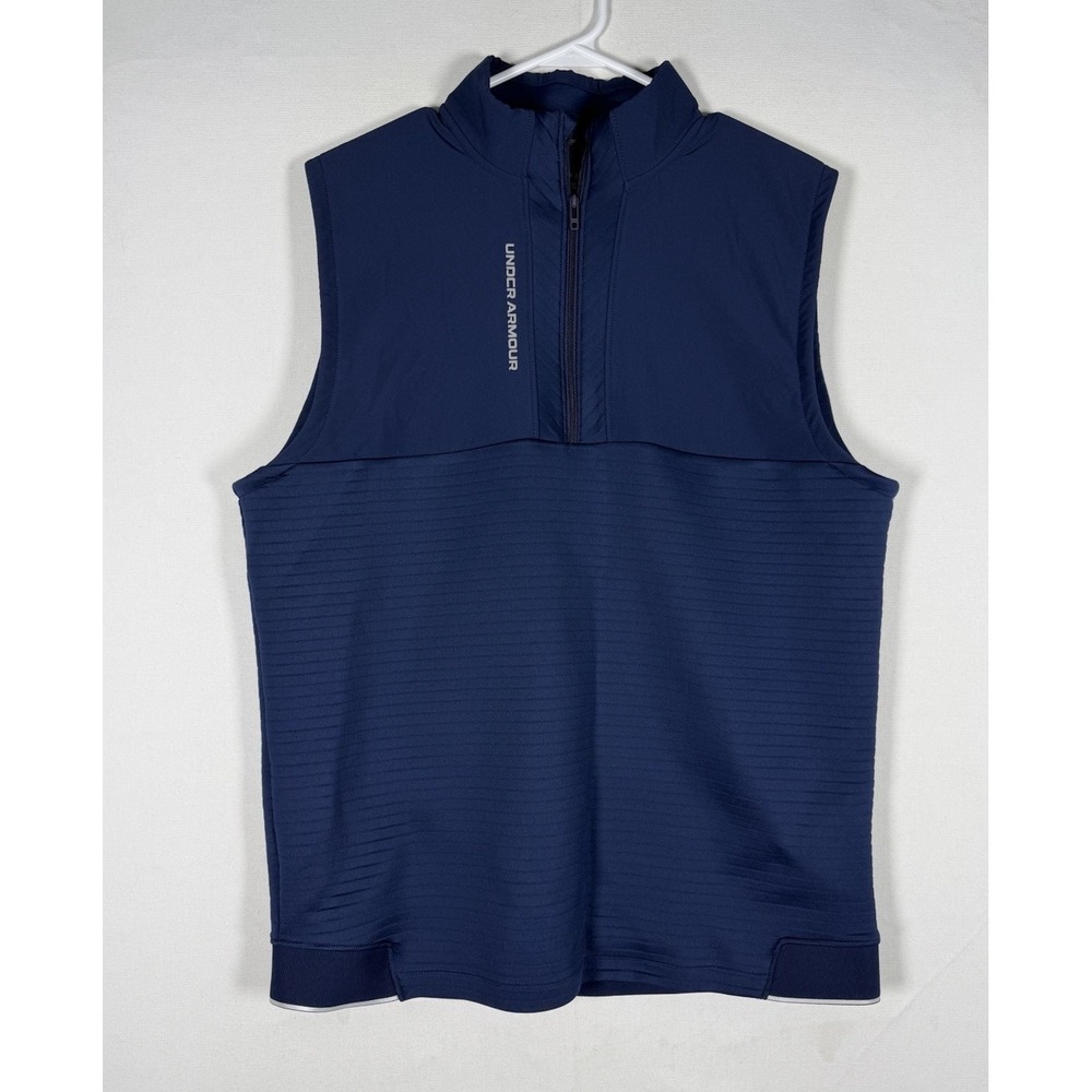 Under Armour Vest Men's Large Storm Daytona Navy Blue Golf Full Zip 1366281